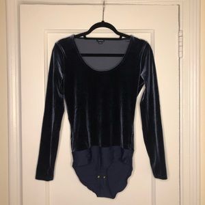 J. Crew scoopneck stretch velvet bodysuit